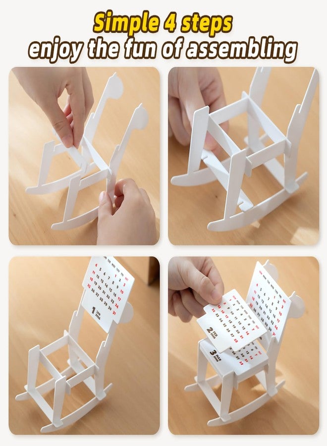 TNDCKP Cute Small Desk Calendar 2026,horse chair shape 2026 Standing Mini Desk Calendar- Monthly Desktop Calendar- PS plastic material-Twin printing- for Home or Office (WHITE) - Image 5