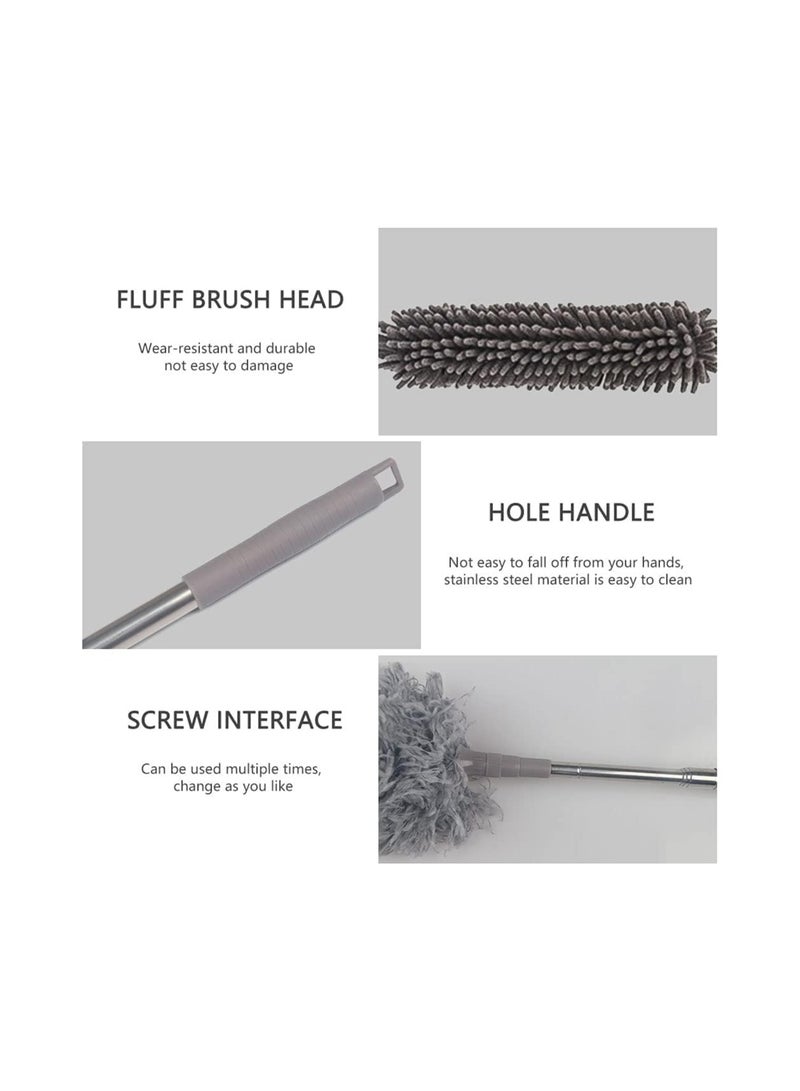 Dubkart 5-Piece Microfiber Feather Duster with Extendable Pole - Removable and Washable Heads, Reaching up to 100 Inches, Ideal for Home,Office, Car, and High Places - Image 4