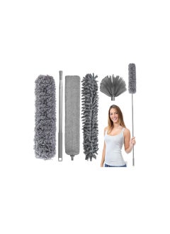 Dubkart 5-Piece Microfiber Feather Duster with Extendable Pole - Removable and Washable Heads, Reaching up to 100 Inches, Ideal for Home,Office, Car, and High Places  - Image 1