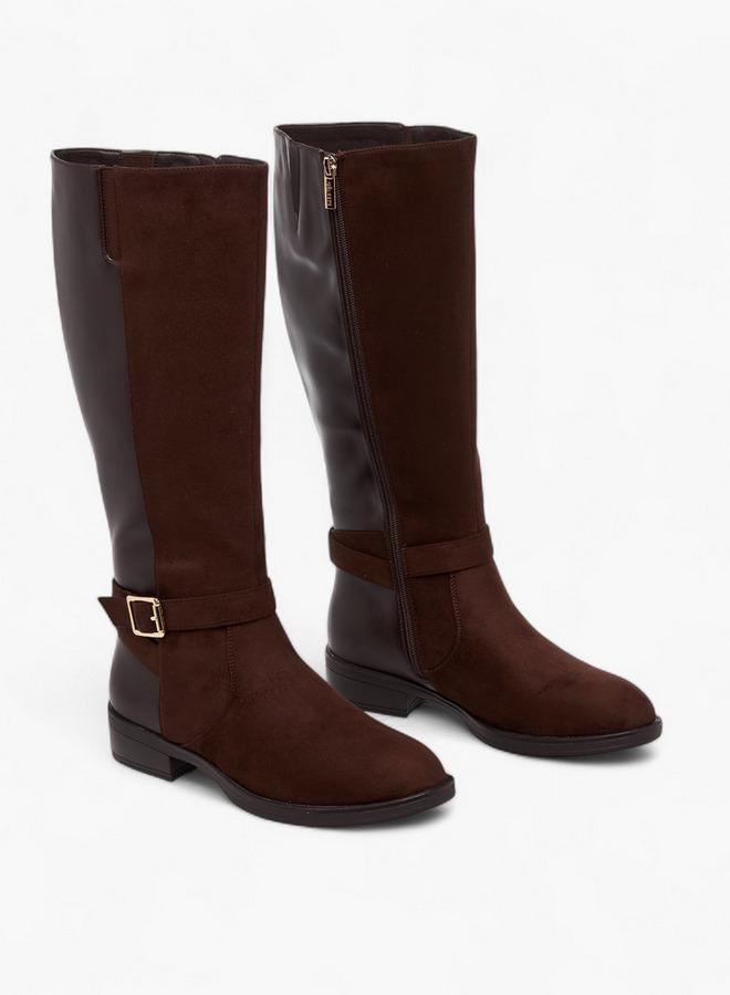 Celeste Women's Panelled High Shaft Boots with Zip Closure - Image 3