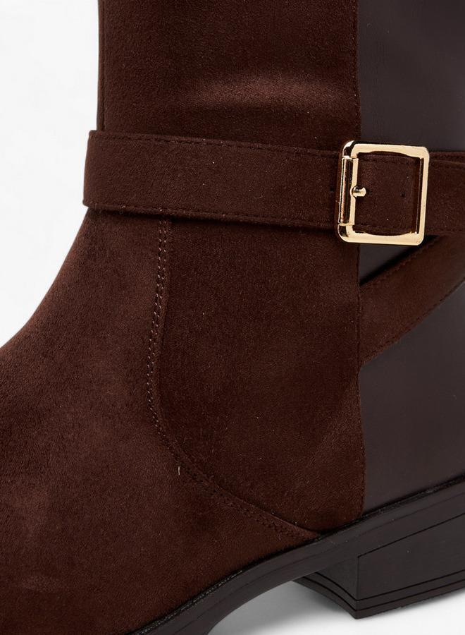 Celeste Women's Panelled High Shaft Boots with Zip Closure - Image 4