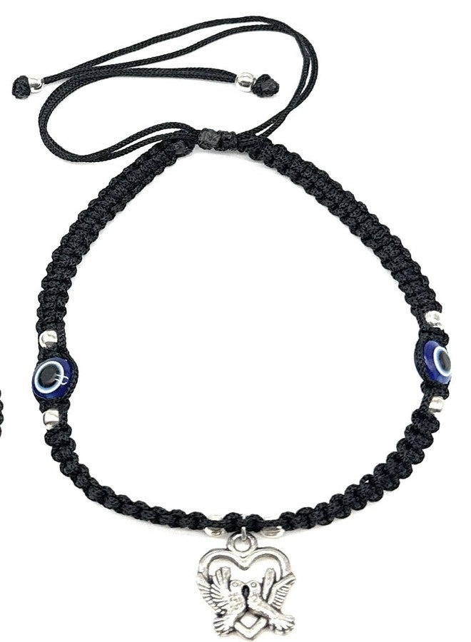 Jyokrish Handmade Adjustable Black Silk dori hanging Love Bird Evil eye Anklet For Women | girls | Nazariya |Payal | Adult |Free Size |Workwear | Single Leg - Image 1