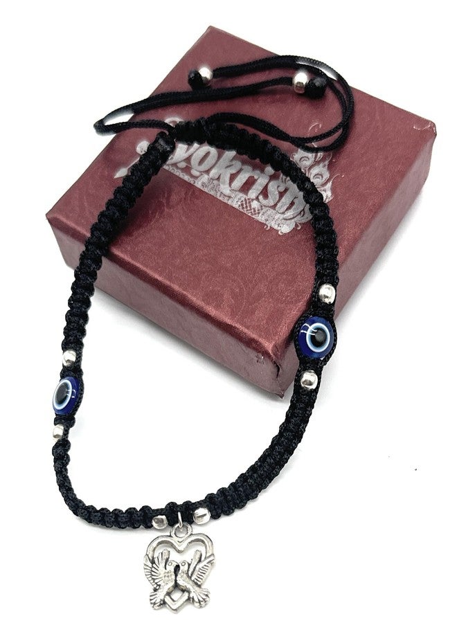 Jyokrish Handmade Adjustable Black Silk dori hanging Love Bird Evil eye Anklet For Women | girls | Nazariya |Payal | Adult |Free Size |Workwear | Single Leg - Image 5