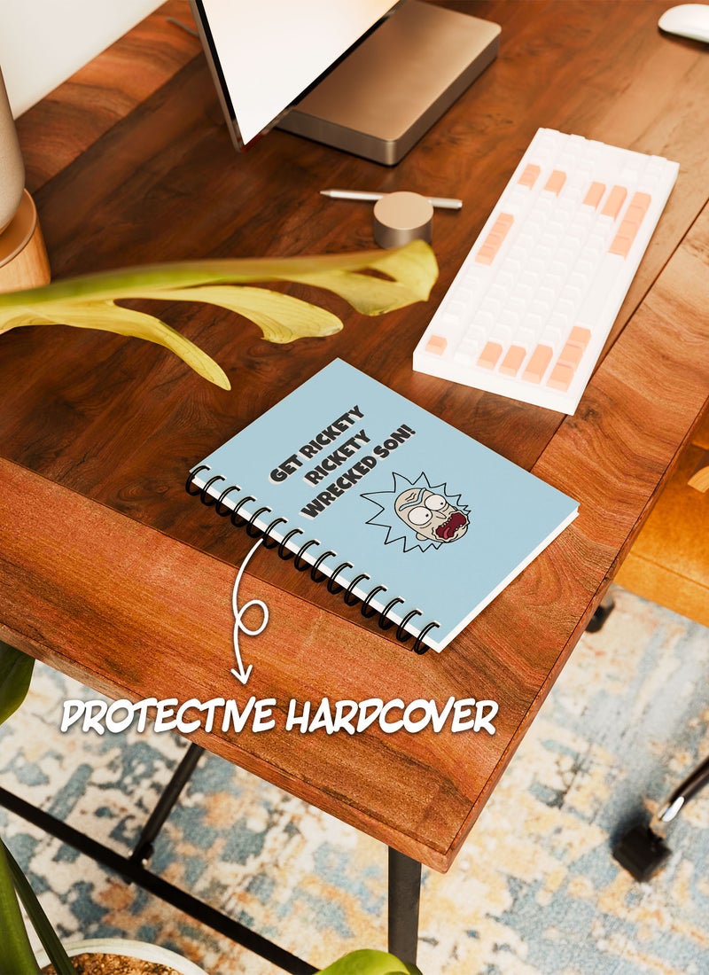 LOUD UNIVERSE Wirebound Spiral Notebook Get Wrecked Funny Rick And Morty Quotes Lined Writing Journal - Image 4