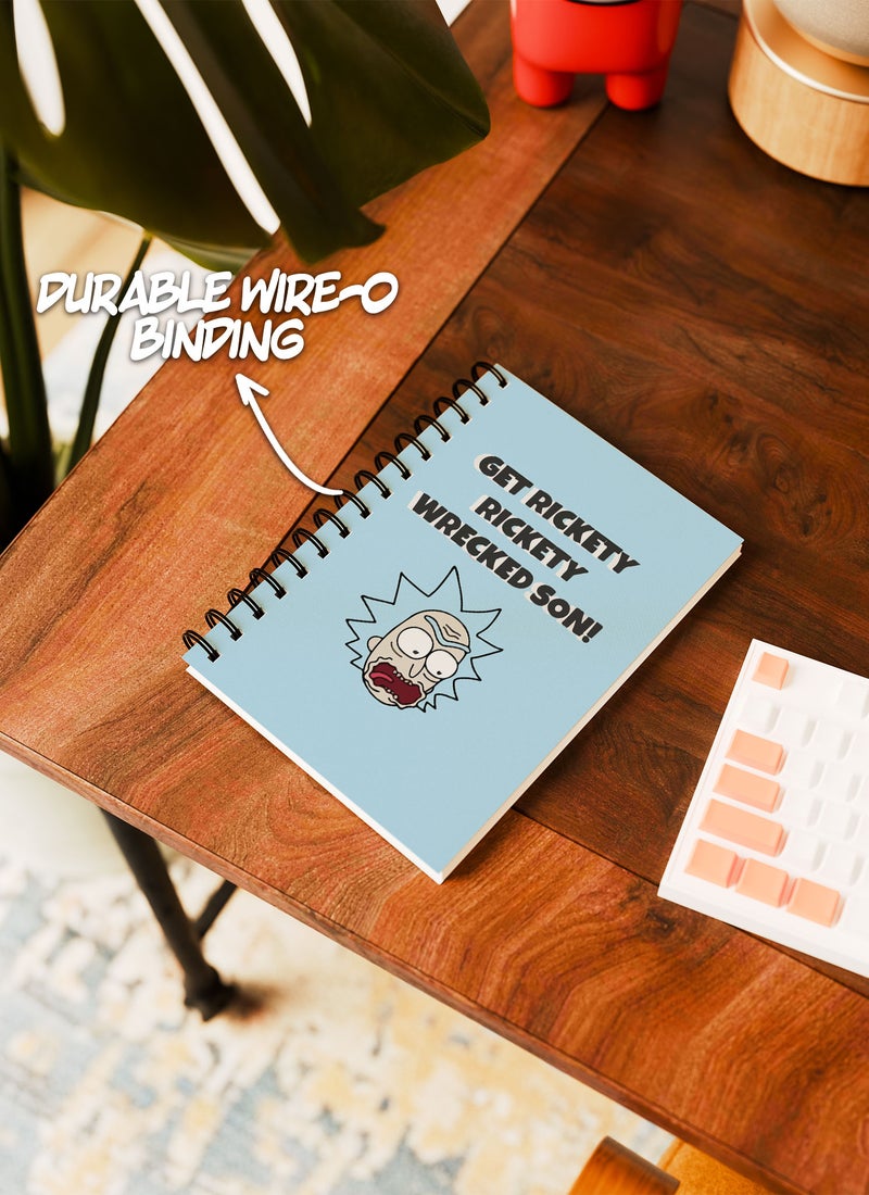 LOUD UNIVERSE Wirebound Spiral Notebook Get Wrecked Funny Rick And Morty Quotes Lined Writing Journal - Image 3