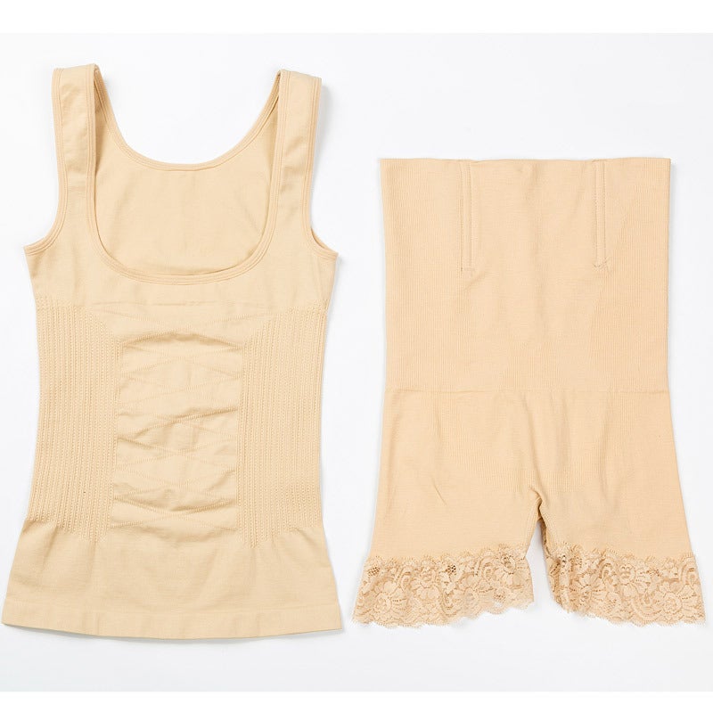 Tiktok Same Fashion Postpartum Corset Belly Contracting Split Vest Suit Postpartum Women'S High Waist Body Shaping Pants - Image 5