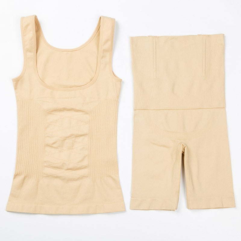 Tiktok Same Fashion Postpartum Corset Belly Contracting Split Vest Suit Postpartum Women'S High Waist Body Shaping Pants - Image 1