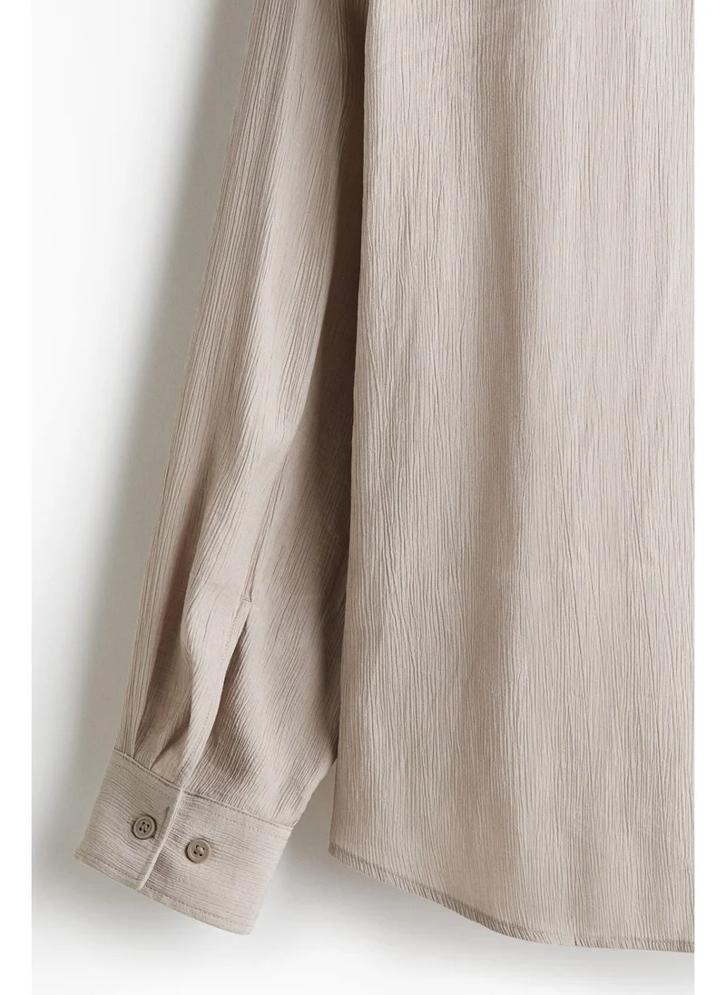 H&M Mole Dusty Light Regular Fit Crinkled shirt for Men | Best Price UAE