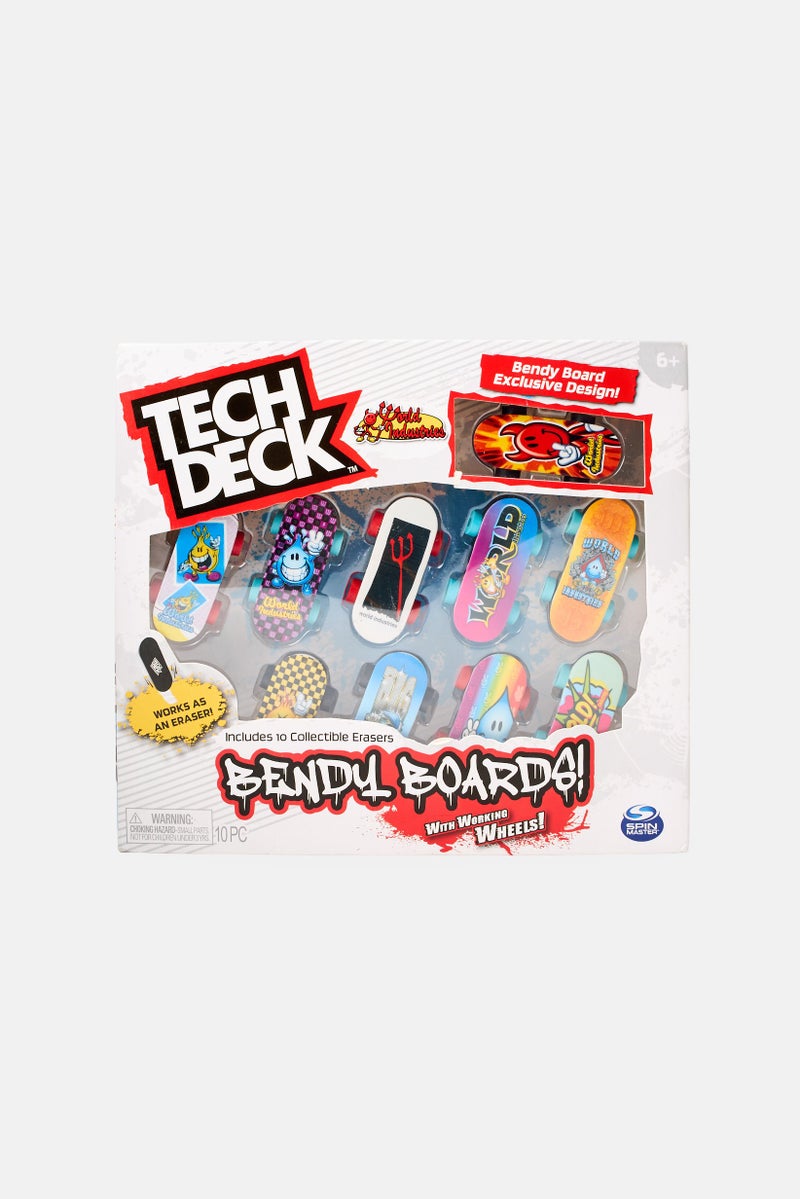 Tech Deck 10 Pcs Bendy Board Skateboard Collectible Eraser Set - Image 1