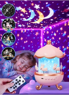 ELTRAZONE Night Light for Kids | 21 Colors + 15 Films + 360° Star Lights for Ceiling Projector | Remote Control + 10 Music Star Projector for Kids | Cute Night Light Projector for Girls Age 1-9  - Image 1