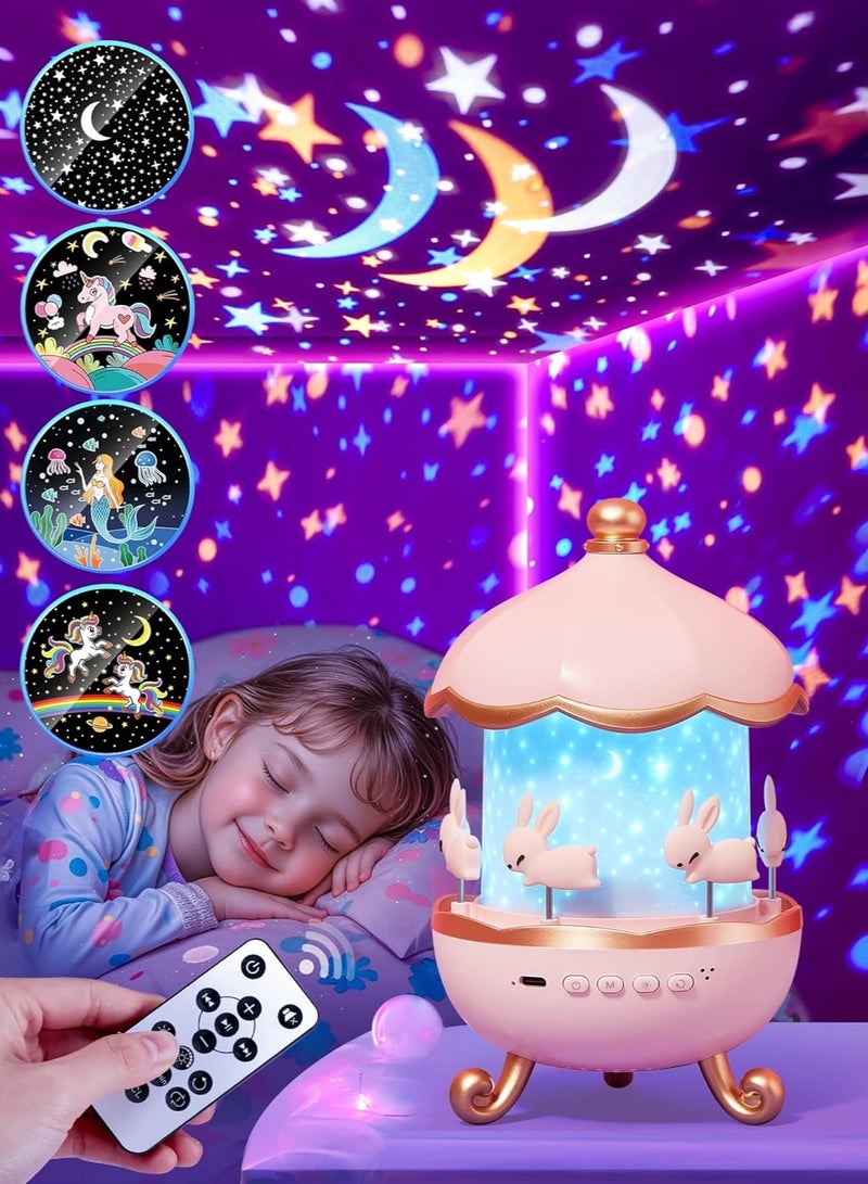 ELTRAZONE Night Light for Kids | 21 Colors + 15 Films + 360° Star Lights for Ceiling Projector | Remote Control + 10 Music Star Projector for Kids | Cute Night Light Projector for Girls Age 1-9 - Image 1