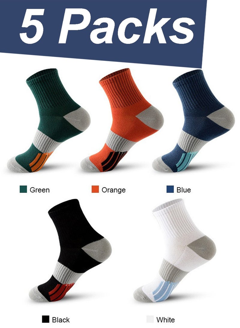 ALPNEGINE Crew Socks (5-Pack) – Lightweight, Sweat-Wicking & Odor-Resistant, Breathable Design for All Season Comfort - Image 2