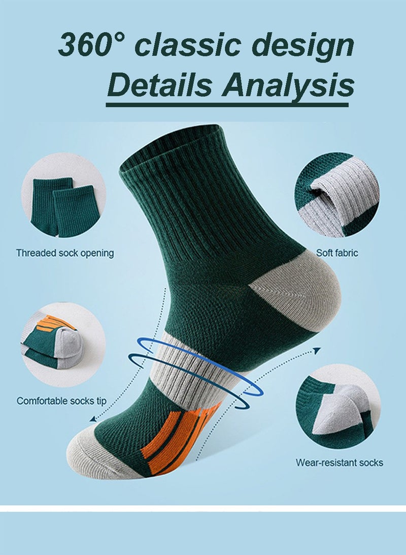 ALPNEGINE Crew Socks (5-Pack) – Lightweight, Sweat-Wicking & Odor-Resistant, Breathable Design for All Season Comfort - Image 3