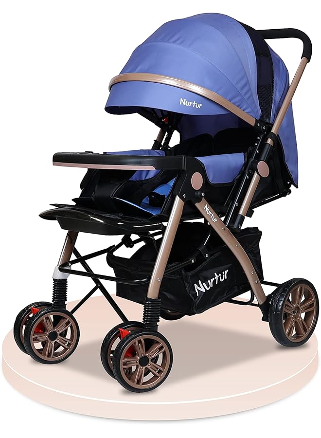 Nurtur Wilder Baby Kids Travel Stroller 0 3 Years Storage Basket Detachable Food Tray 5 Point Safety - Image 1
