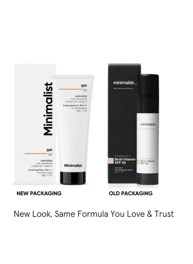 MINIMALIST Sunscreen Cream Spf 50 Lightweight No White Cast Broad Spectrum Pa ++++ Acne Safe| For Men & Women 50 Gm  - Image 3