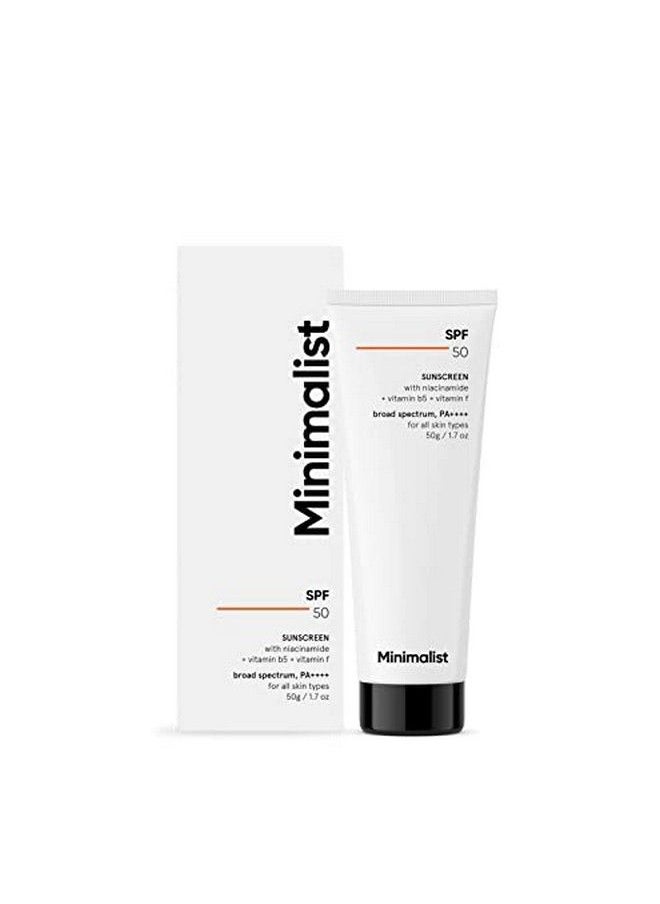 MINIMALIST Sunscreen Cream Spf 50 Lightweight No White Cast Broad Spectrum Pa ++++ Acne Safe| For Men & Women 50 Gm  - Image 2
