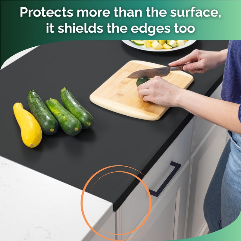 NEOZENSE Extra Large Silicone Mats for Crafts with "Edge Protection" â€“ Silicone Table Mat â€“ Multipurpose Heat Resistant Silicone Mat â€“ No Folds or Wrinkles â€“ 1.4mm Thick, 36"x24", Black - Image 5