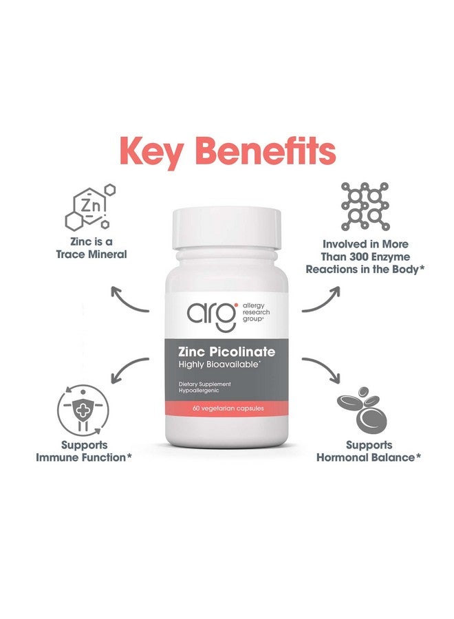 اليرجي ريسيرتش جروب مكمل بيكولينات الزنك من مجموعة أبحاث الحساسية - يدعم الاستجابة المناعية الصحية الطبيعية، عالي التوافر البيولوجي، جيد الامتصاص، مضاد للحساسية، كبسولات نباتية - 60 كبسولة - Image 4