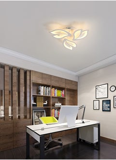Goeco Acrylic ceiling lamp Magnolia petal shape white 3 heads 50cm 45W warm light 220V  - Image 2
