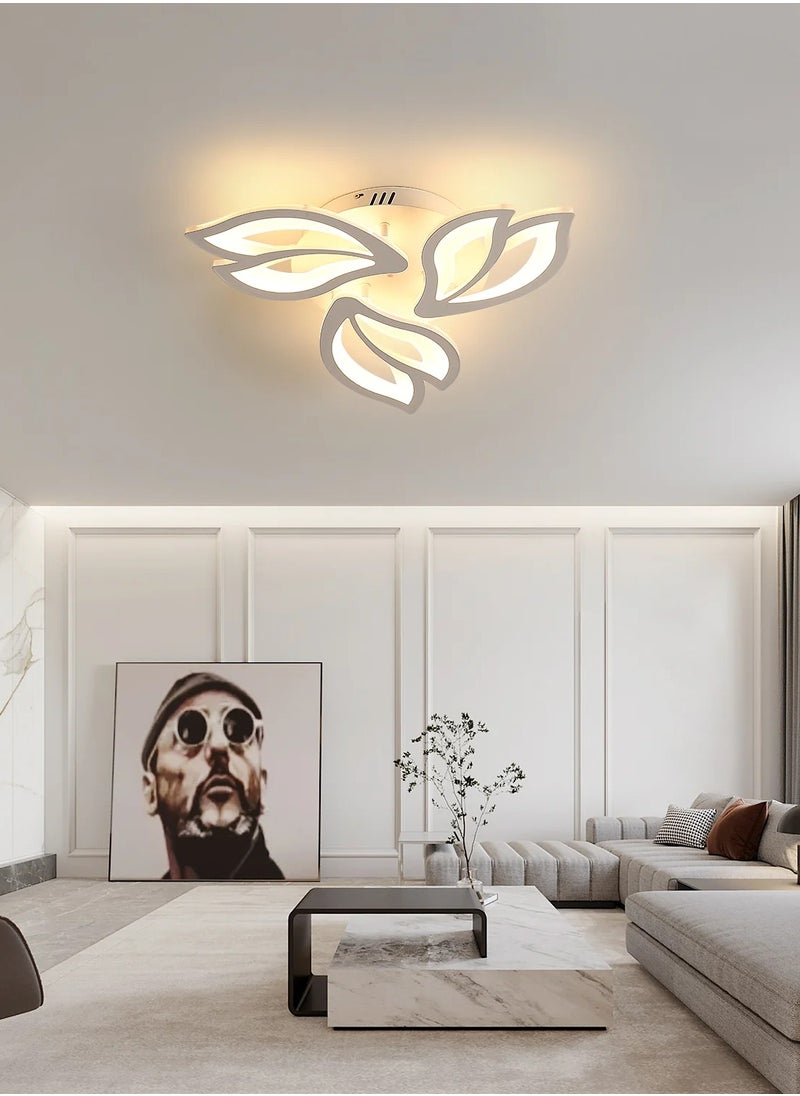 Goeco Acrylic ceiling lamp Magnolia petal shape white 3 heads 50cm 45W warm light 220V  - Image 1