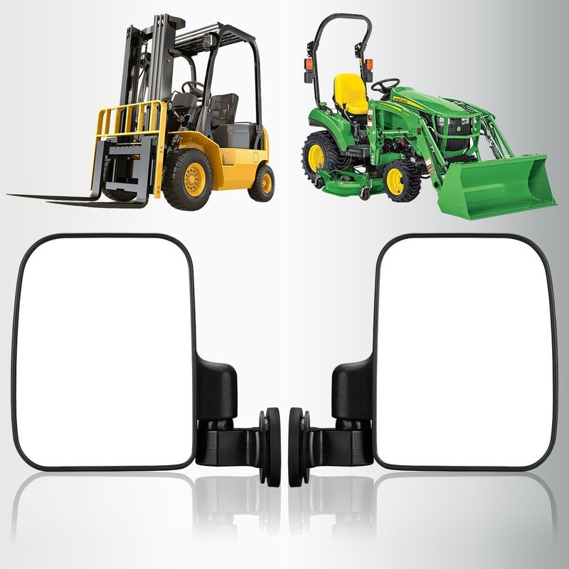 SHEJISI Strong Magnetic Tractor Side Mirrors Fit for TractorsForkliftsSmall DozersLawn MowerLift TrucksSafe and Practical Accessories Compatible with John DeereKubotaToyotaYaleCrownCase IH