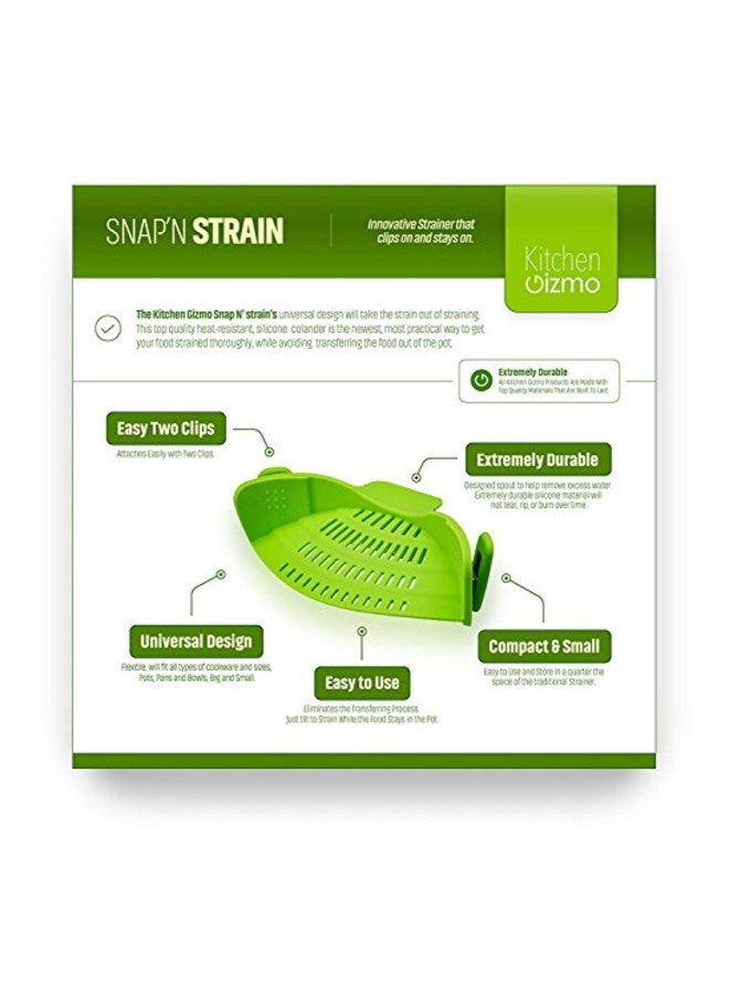 Kitchen Gizmo Snap 'N Strain Silicone Colander Lime Green 9.2 x 3.6 x 2.6inch - Image 2
