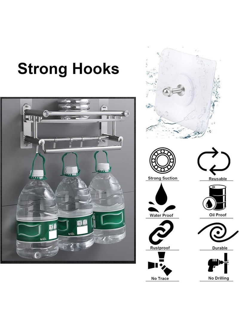 30 Piceces Wall Hooks for Hanging,Screw Free Sticker for Mount Wall Shelf, 2 in 1 Adhesive Hooks Heavy Duty, Waterproof Rustproof and Oilproof for Kitchen, Bathroom, Home, Office  - Image 3