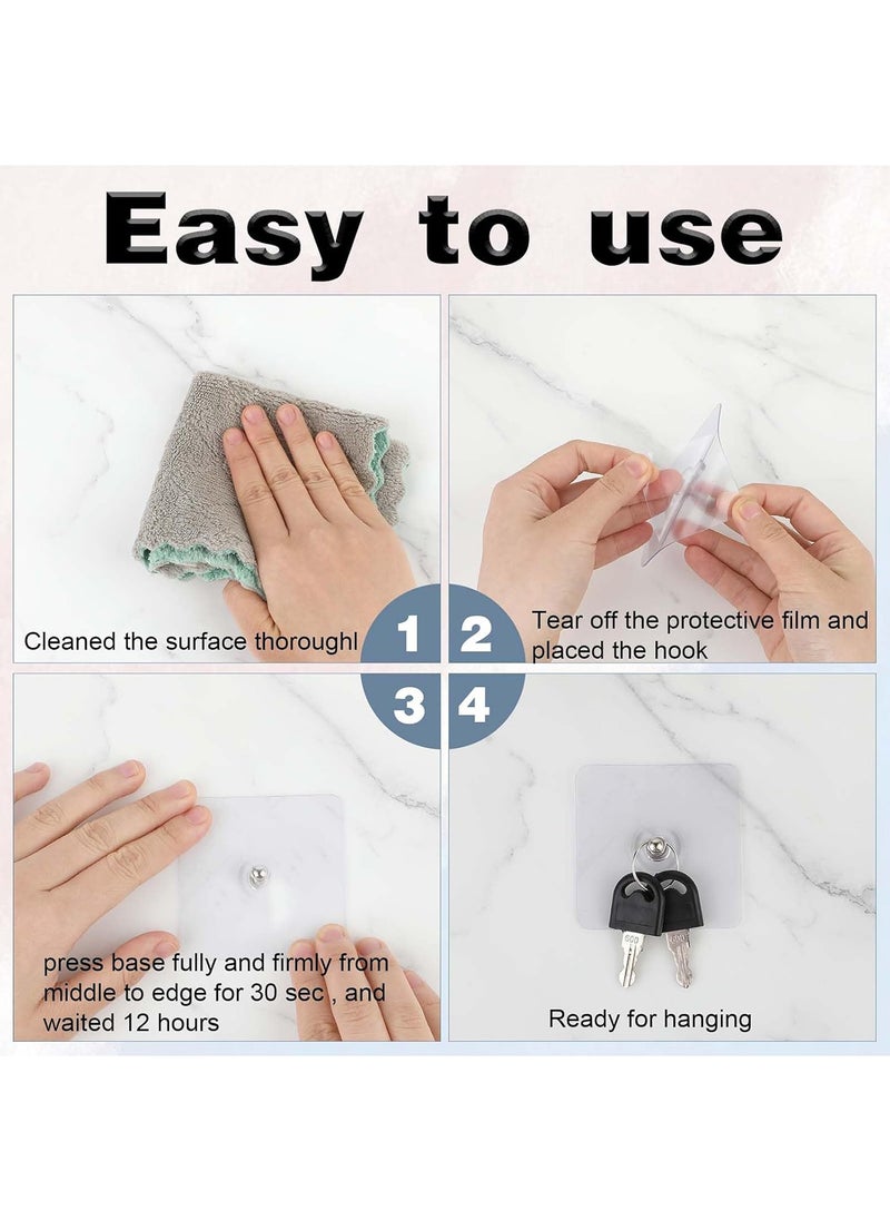 30 Piceces Wall Hooks for Hanging,Screw Free Sticker for Mount Wall Shelf, 2 in 1 Adhesive Hooks Heavy Duty, Waterproof Rustproof and Oilproof for Kitchen, Bathroom, Home, Office  - Image 5