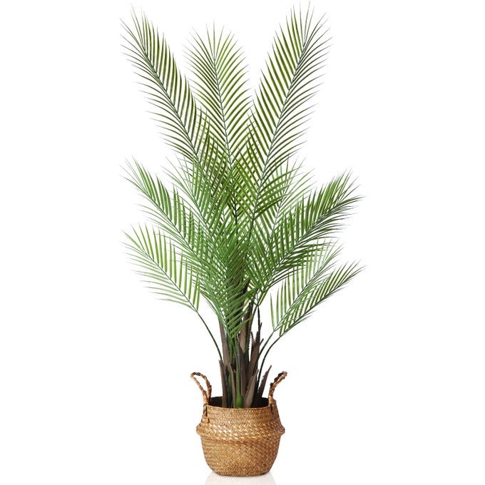 ARTIFICIAL PALM TREE 120CM DECORATIVE ARTIFICIAL PLANTS INDOORS FAKE PLASTIC PLANTS ARECA PALM TREE INDOOR OUTDOOR HOME DECOR1 PACK