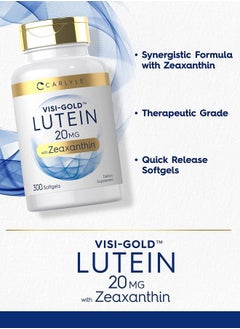 CARLYLE Lutein and Zeaxanthin 20mg | 300 Softgels | Eye Health Vitamins | Non-GMO & Gluten Free Supplement  - Image 3