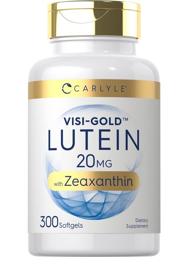 Carlyle Lutein and Zeaxanthin 20mg | 300 Softgels | Eye Health Vitamins | Non-GMO & Gluten Free Supplement - Image 1