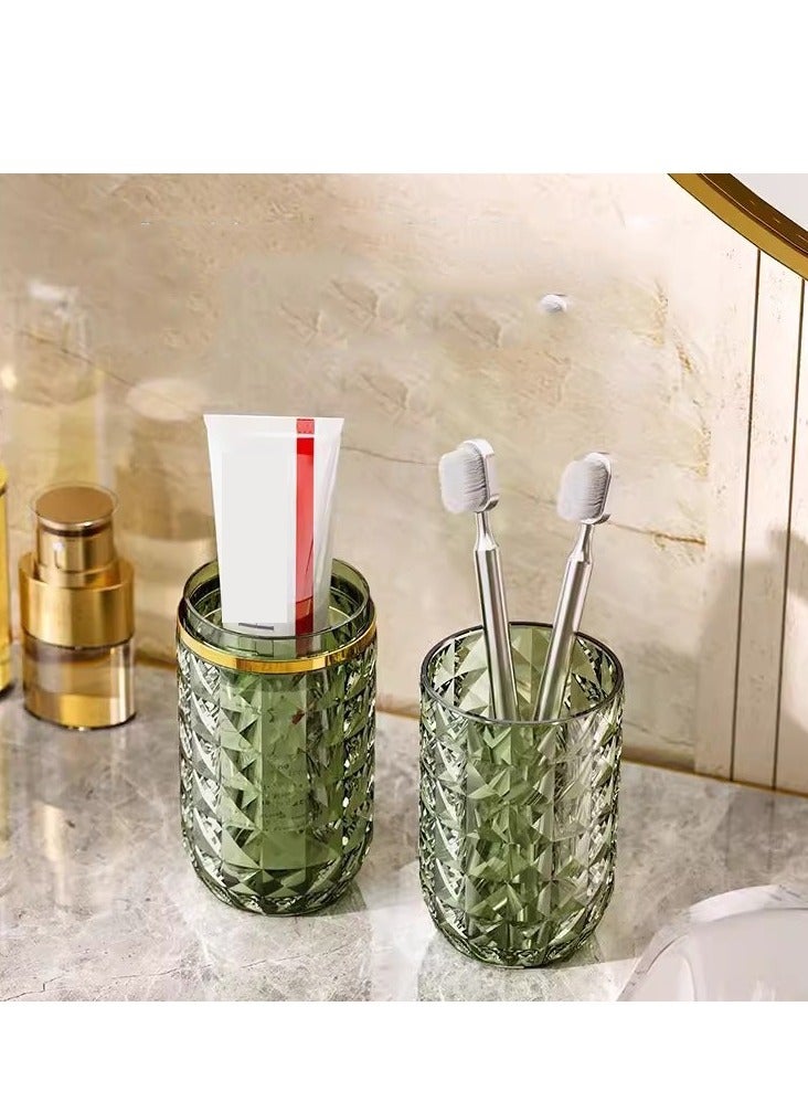 1pc Plastic Bathroom Tumbler, Portable Toothbrush Storage Box, Travel Toothbrush Case, Toothpaste Holder Container, Mouthwash Cup For Business Trip, Travel Essentials, Bathroom Accessories, Home Decor, Furniture For Home - Image 1