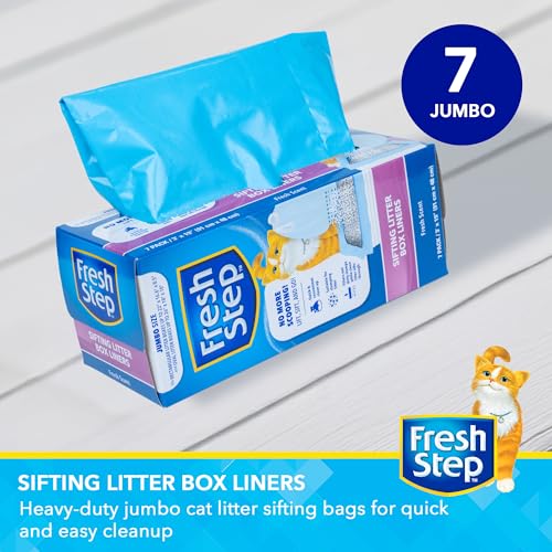 Fresh Step Jumbo Sifting Drawstring Cat Litter Box Liners Heavy Duty Kitty Litter Bags for Extra Large Oval or Rectangle Pans Helps Separate Waste for Easier Cleanup 36 x 19 in 7 Ct - Image 3