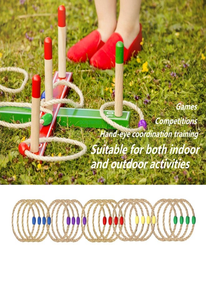 DONZWIYES 20 Pack Multicolor Sisal Rope Ring Toss Game Replacement Parts for Adults and Kids, Outdoor Toss Rings for Agility/Speed Practice and Yard/Lawn Game for Party(5 Colors-Blue Purple Red Yellow Green) - Image 4