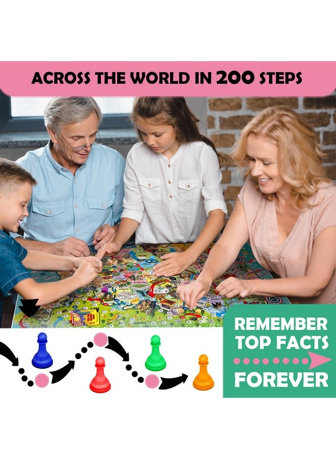 QUOKKA Board Game 1 to 10 Players - Learning, Educational - Geography, United States - 120 Question Cards, Top Facts - Indoor, Outdoor - Kids, Teens, Adults, Family - Image 4