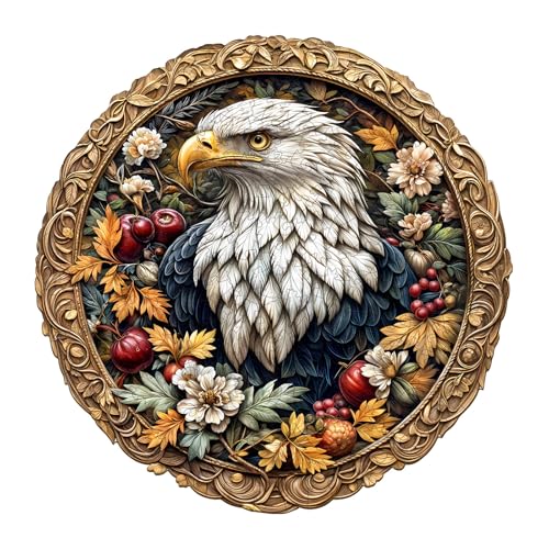 Purdicra Wooden Puzzles for Adults Retro Eagle Wooden Jigsaw Puzzle Unique Animal Shaped Wood Puzzles Adult Christmas Birthday Gifts for FriendsFamily Home Decor 134 134in 290pcs - Image 1