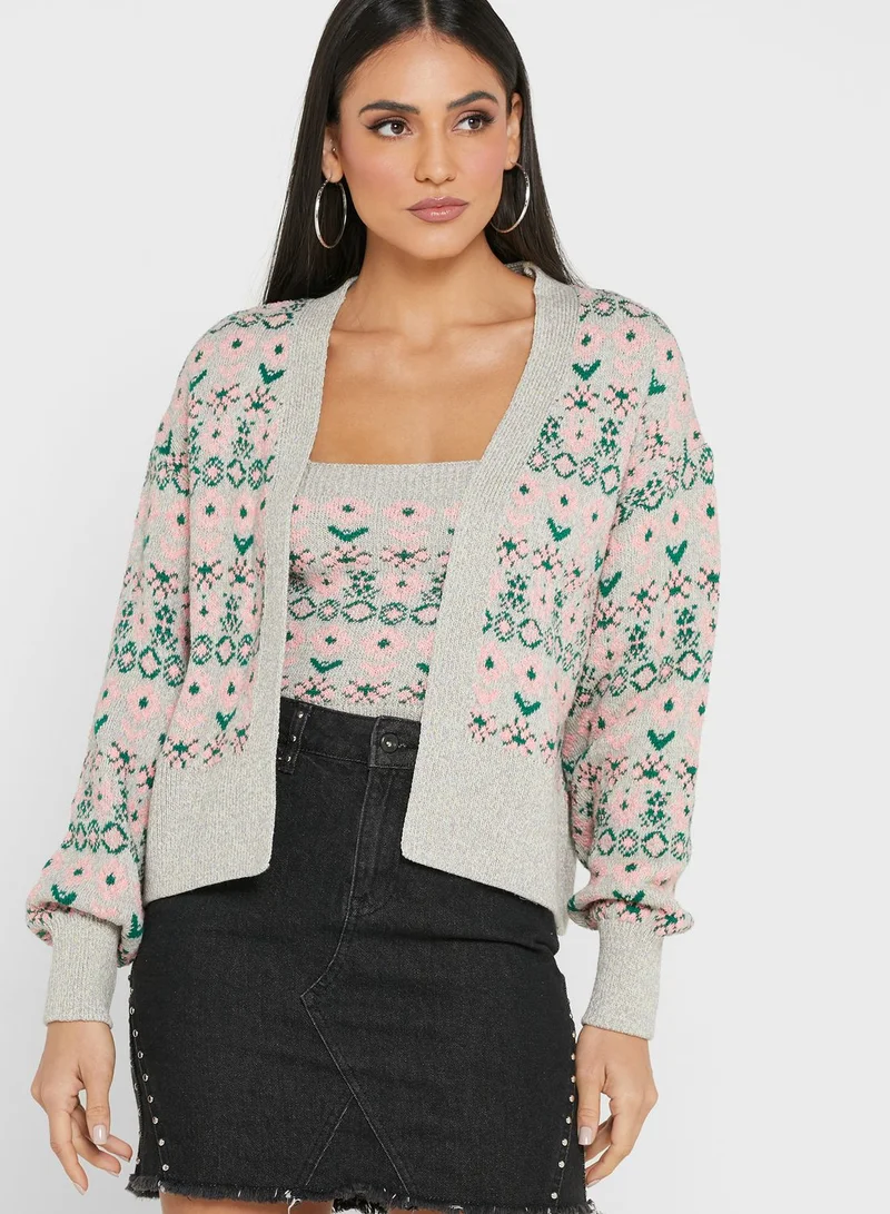 RIVER ISLAND Printed Knitted Cardigan