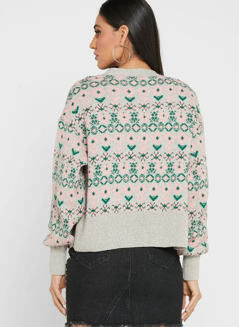 RIVER ISLAND Printed Knitted Cardigan