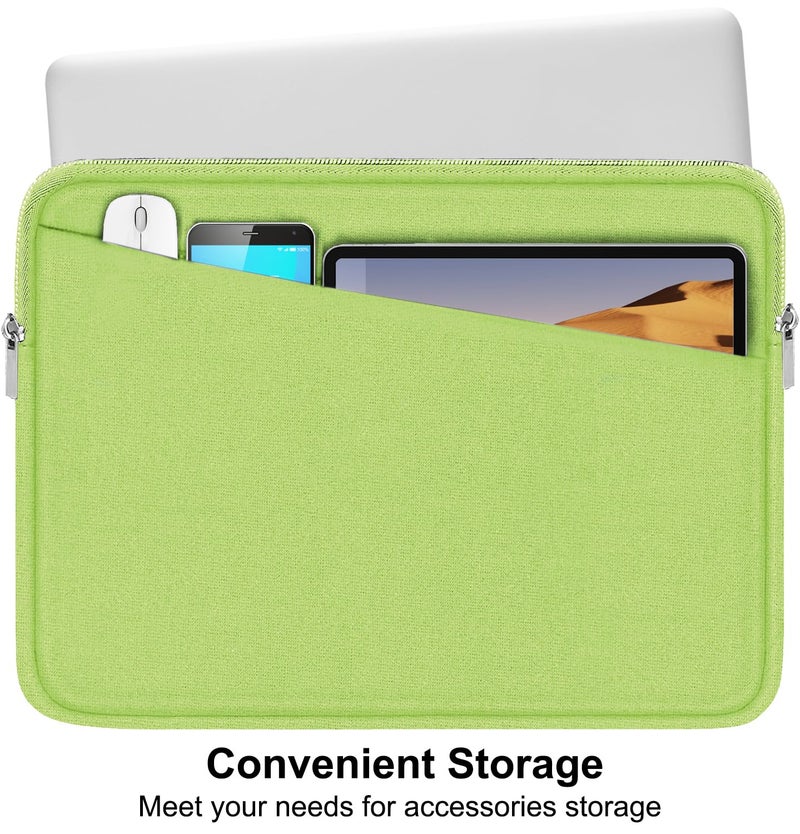 AREYLO Laptop Case 15.6 inch, Slim Computer Carrying Bag Protective Cover Briefcase with Front Pocket, Durable Laptop Cover for 15-16 Inch HP, Dell, Lenovo, Asus, Notebook, Light Green - Image 2