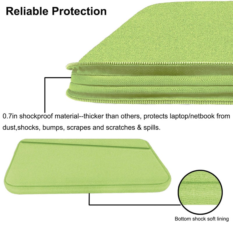 AREYLO Laptop Case 15.6 inch, Slim Computer Carrying Bag Protective Cover Briefcase with Front Pocket, Durable Laptop Cover for 15-16 Inch HP, Dell, Lenovo, Asus, Notebook, Light Green - Image 4