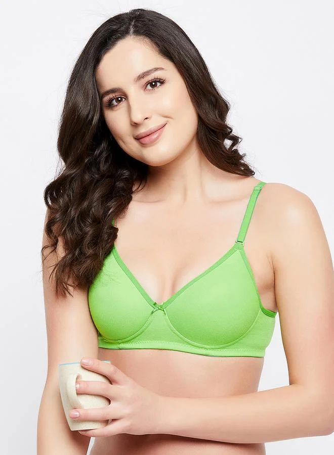 Clovia Cotton Push-Up Padded Non-Wired Demi Cup Multiway T-shirt Bra