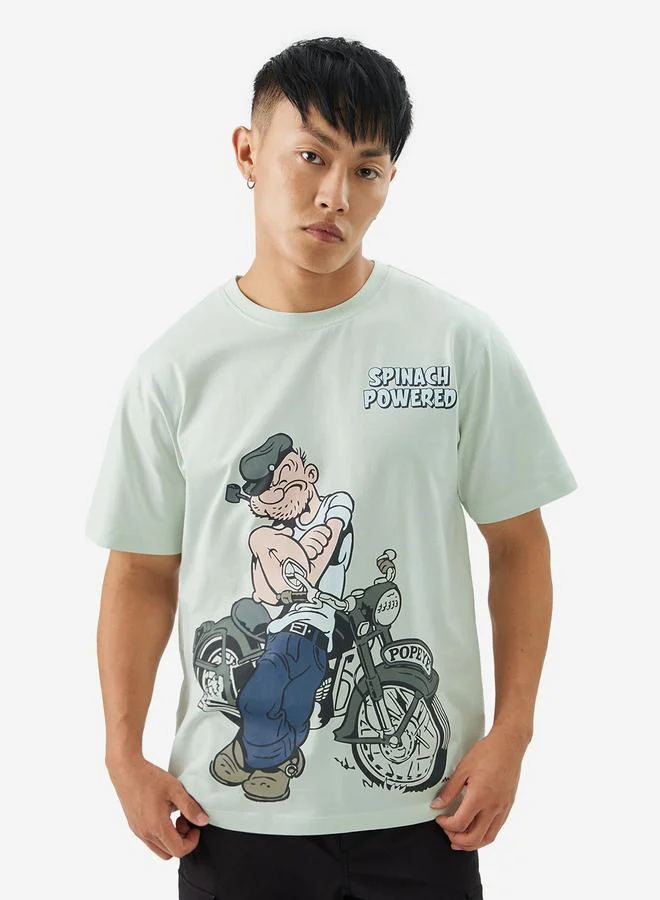 ذا سوليد ستور تيشيرت بقصة مريحة وطبعة جرافيك