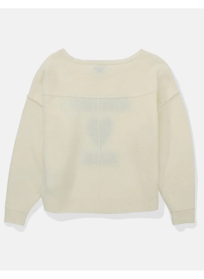امريكان ايجل Whoa So Soft Ballet-Neck Sweater
