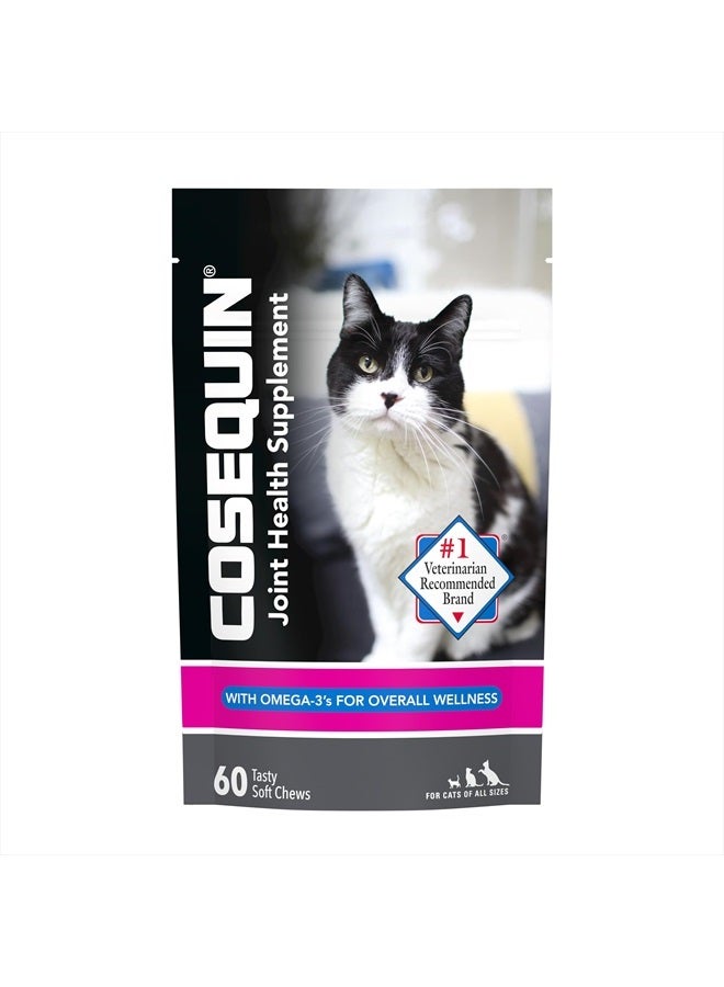 COSEQUIN Nutramax Cosequin Joint Health Supplement for Cats - With Glucosamine, Chondroitin, and Omega-3, 60 Soft Chews - Image 1