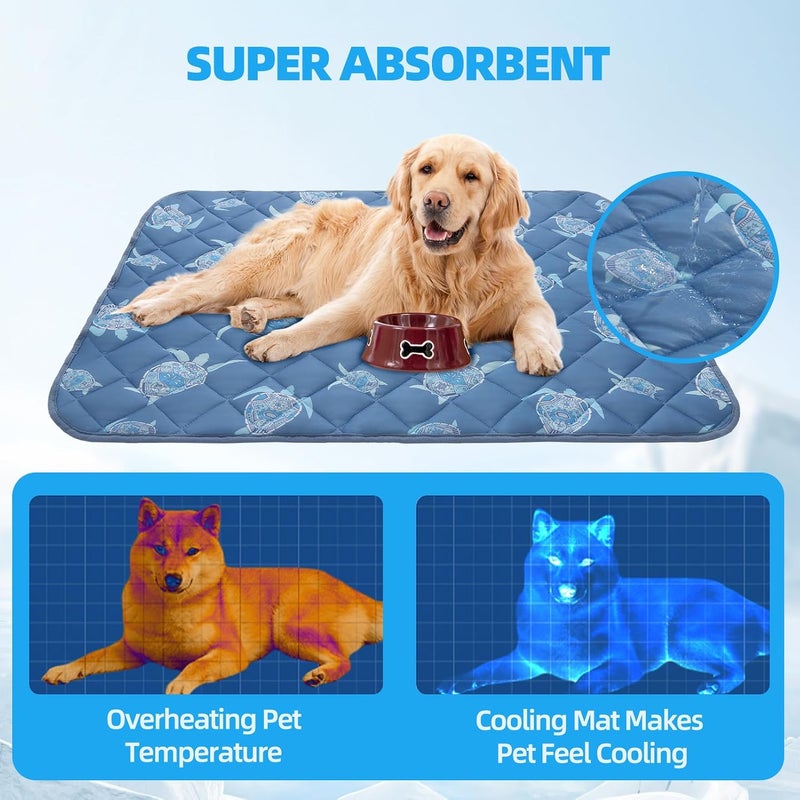 HOMIMP Cool Pet Pad, Summer Cooling Mat & Sleeping Pad, Navy Blue M, 19.5IN x 27.5IN - Image 4