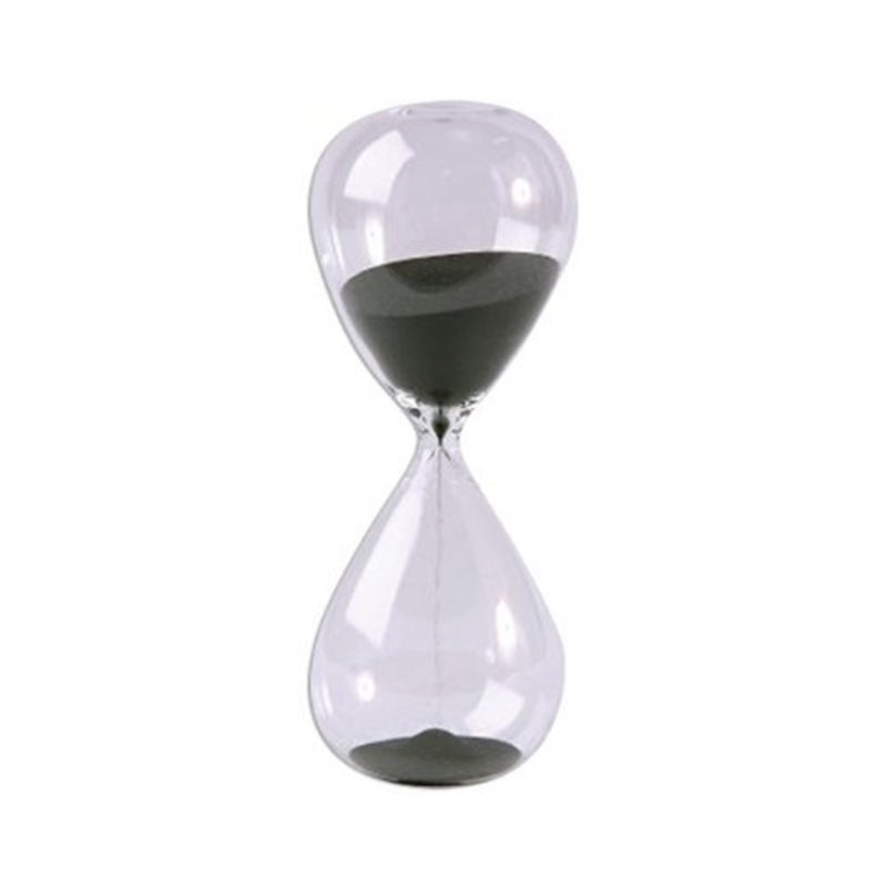 Winterworm Large Fashion Black Sand Glass Sandglass Hourglass Timer Clear Smooth Glass Measures Home Desk Decor Xmas Birthday Gift 5 Minutes