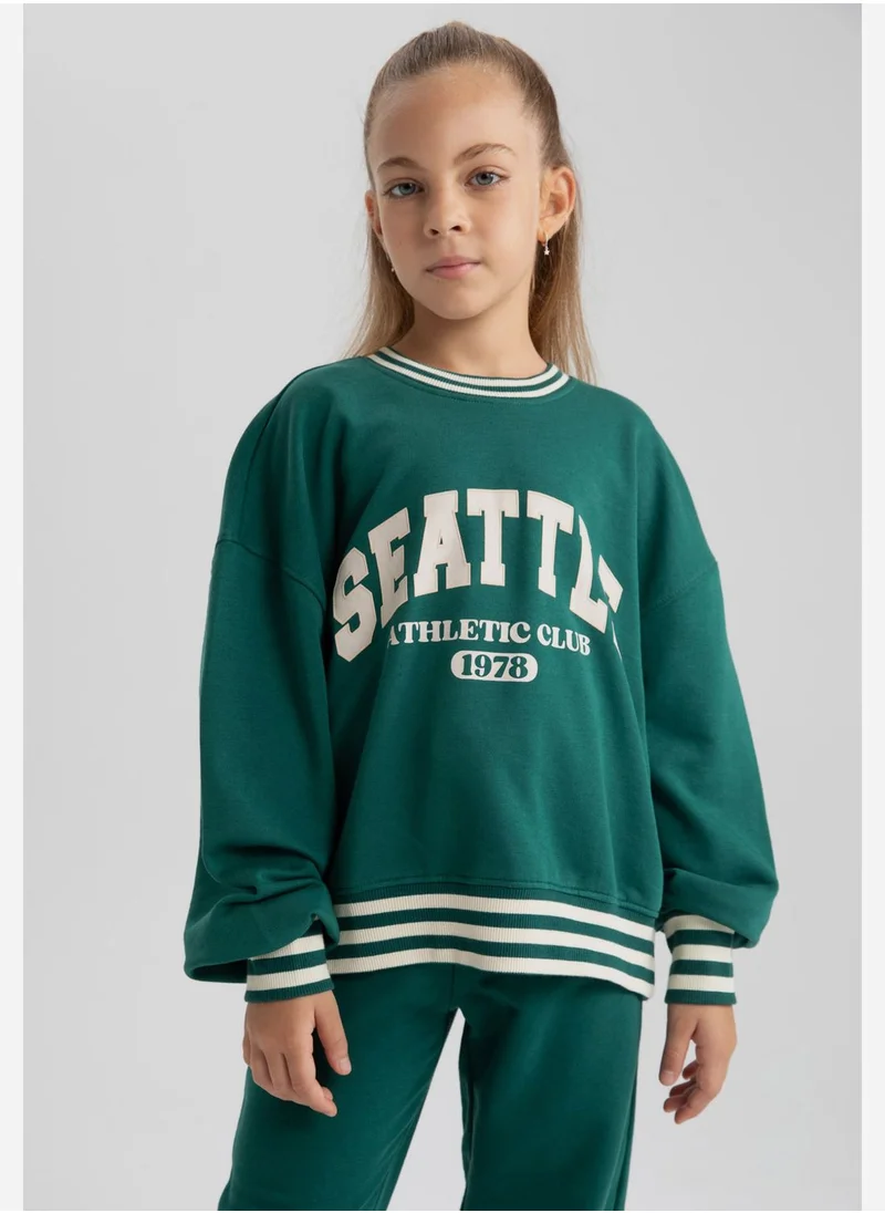 DeFacto Kids Text Print Sweatshirt