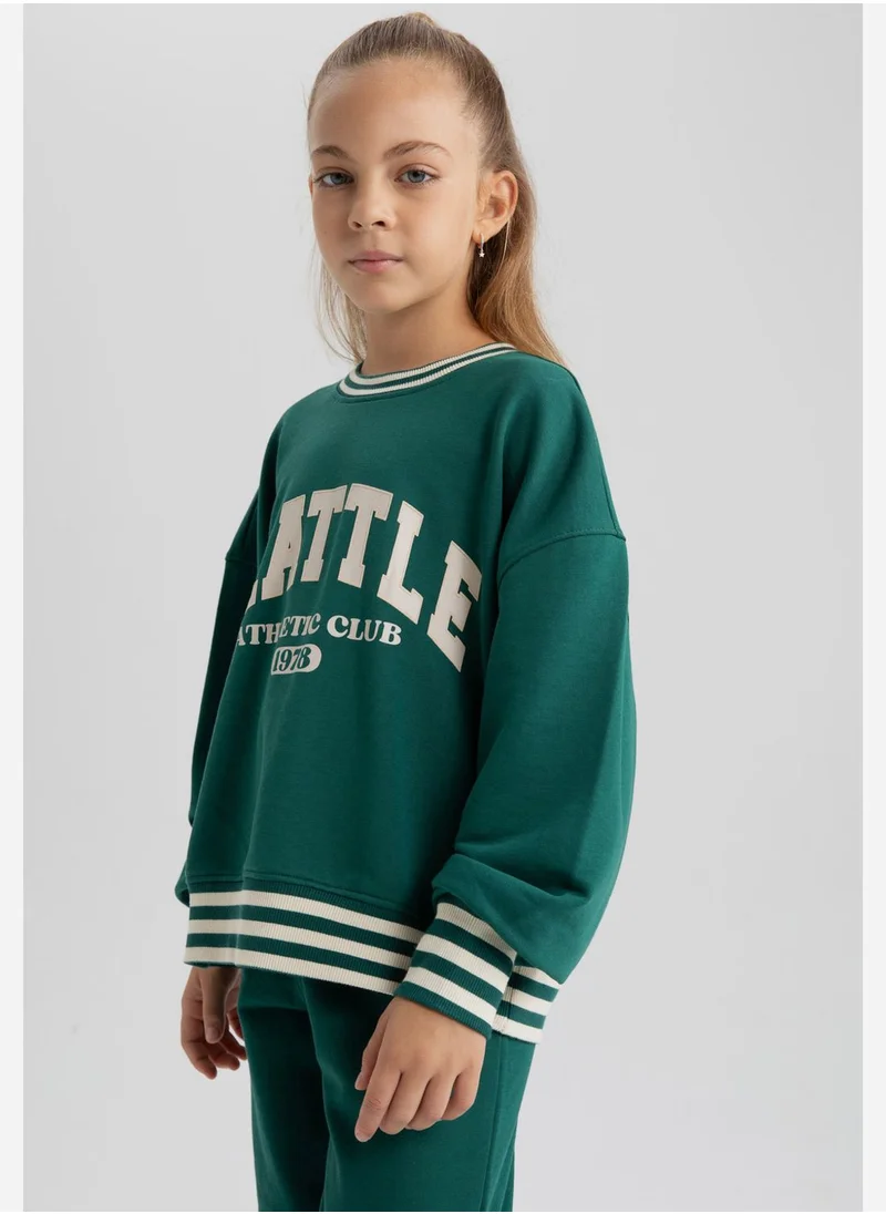 DeFacto Kids Text Print Sweatshirt