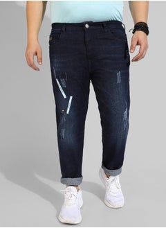 Instafab Plus Men's Classic Blue Dark-Washed Regular Fit Denim Jeans  - Image 2