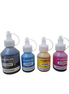 Premium Brother compatible ink Set 4 Colors BT6000 BT5000 Refill Ink for Brother Inkjet Printer DCP-T300 DCP T300 T500W T700W MFC-T800W MFC T800W Black 100ML Cyan Yellow Magenta 50ML.  - Image 1